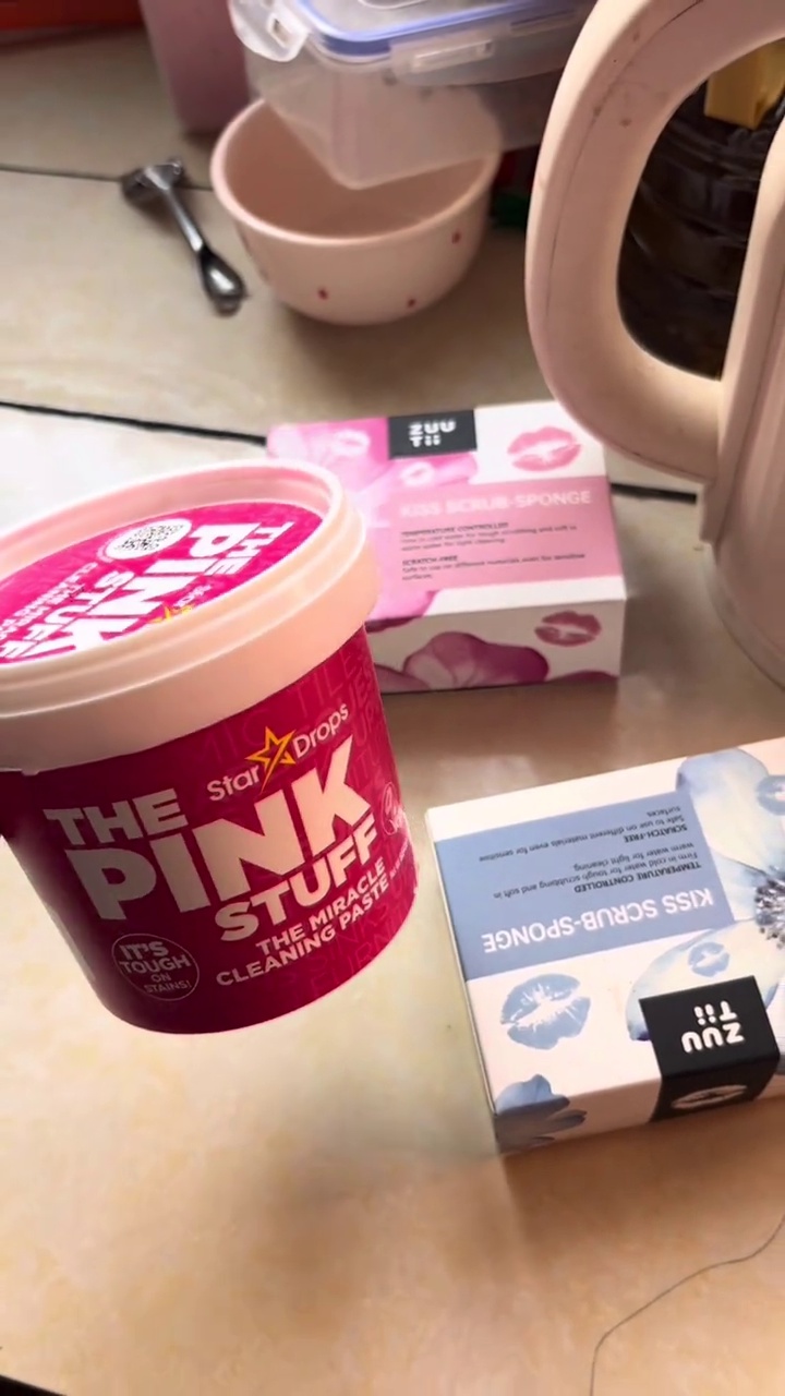 Pink MultiPurpose Kitchen Cleaning Paste Cleaning Paste Pink Kitchen Cleaning Tool/Pembersih noda dasar panci multifungsi/pasta pembersih stainless st